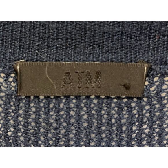 ATM Anthony Thomas Melillo Blue 100% Wool Pullover Cardigan  Women's Size Medium - Picture 4 of 9